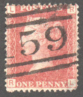 Great Britain Scott 33 Used Plate 119 - RL - Click Image to Close